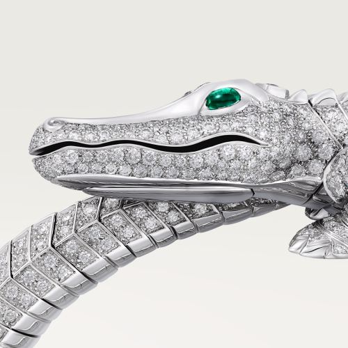 卡地亚动物与植物系列手镯，铺镶钻石