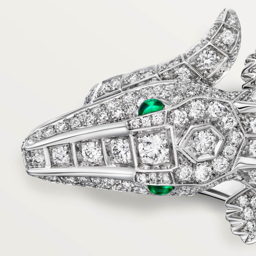 卡地亚动物与植物系列戒指，铺镶钻石 18K白金