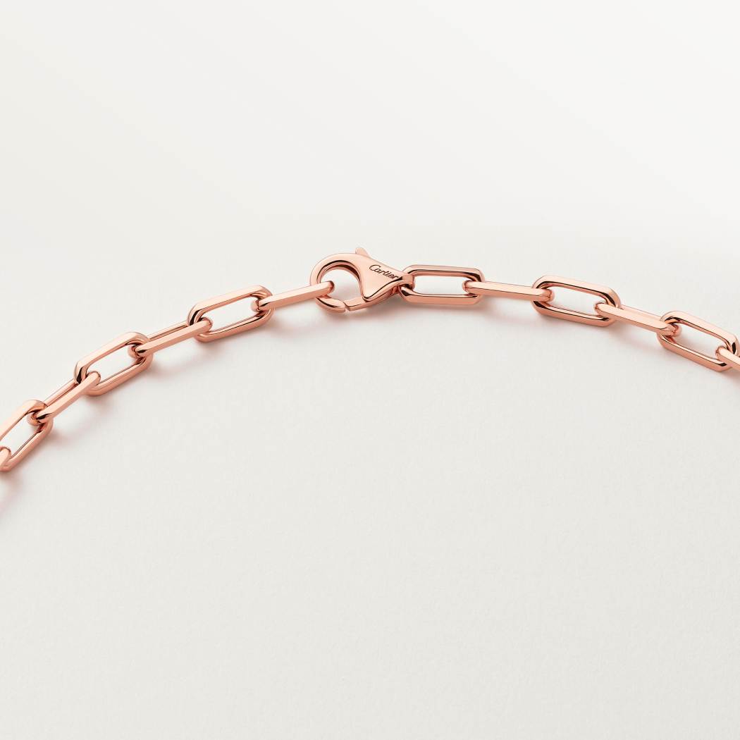 Santos de Cartier链式长项链，小号款 18K玫瑰金