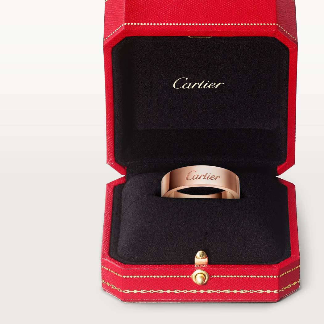 C de Cartier戒指，宽5毫米 18K玫瑰金