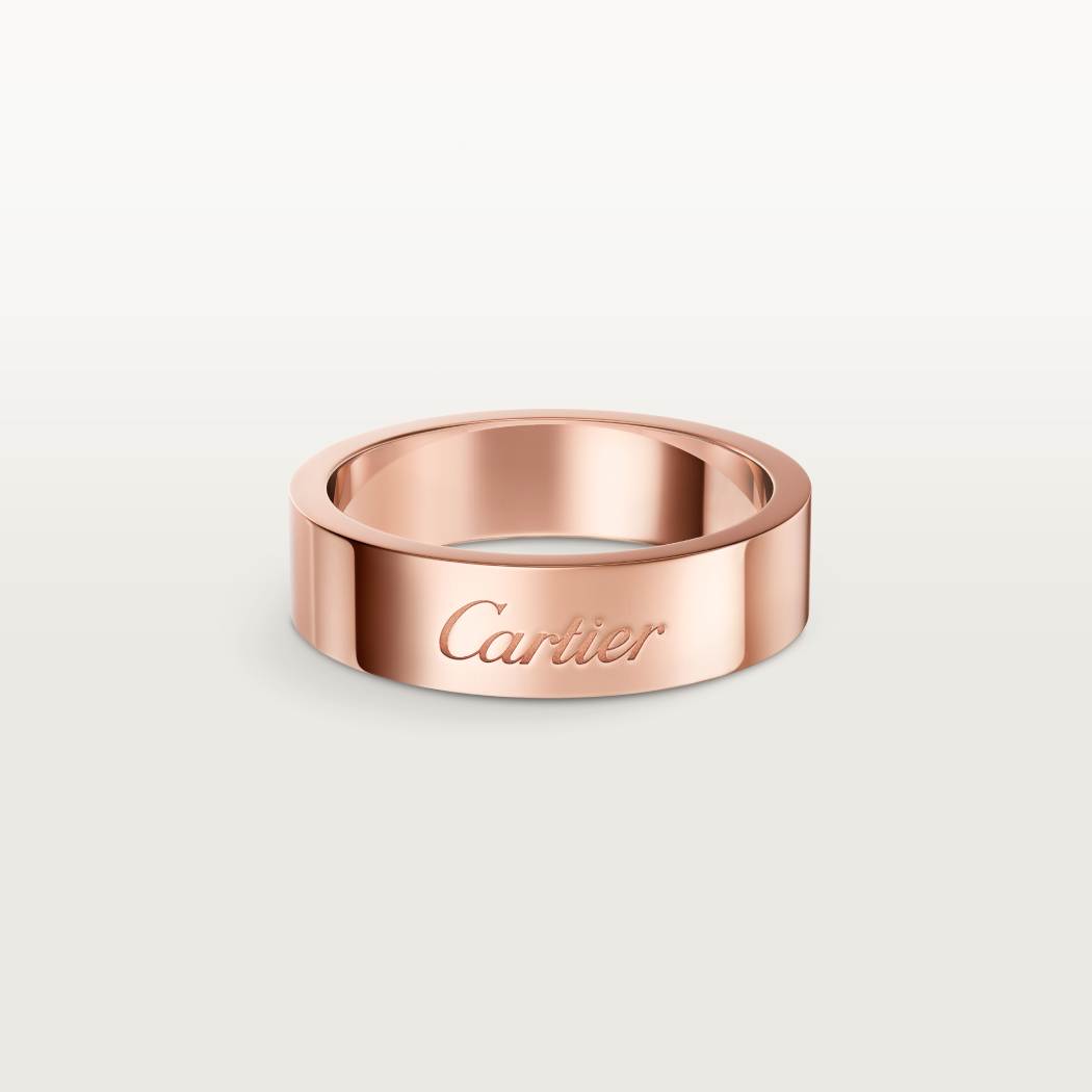 C de Cartier戒指，宽5毫米 18K玫瑰金