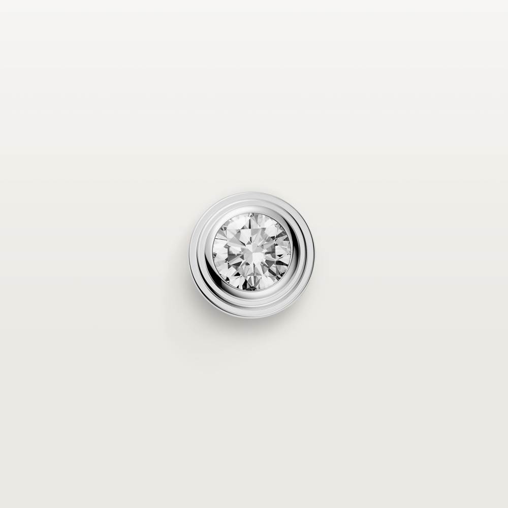 Cartier d'Amour耳钉，镶嵌2颗圆形明亮式切割钻石，小号款 18K白金