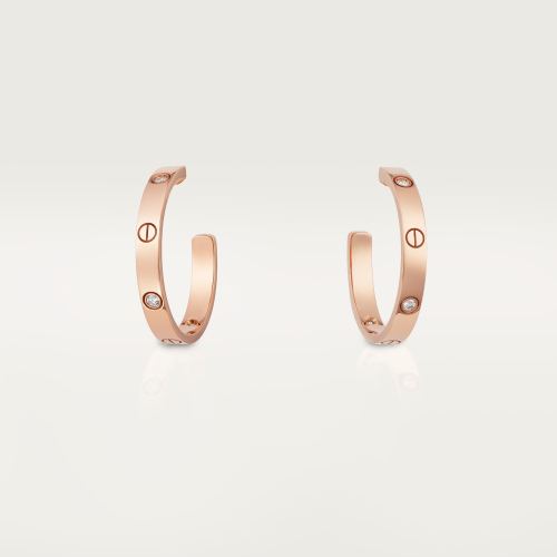 LOVE圈形耳环，中号款，镶嵌6颗钻石