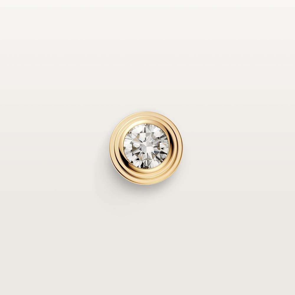 Cartier d'Amour耳钉，镶嵌2颗圆形明亮式切割钻石，小号款 18K黄金