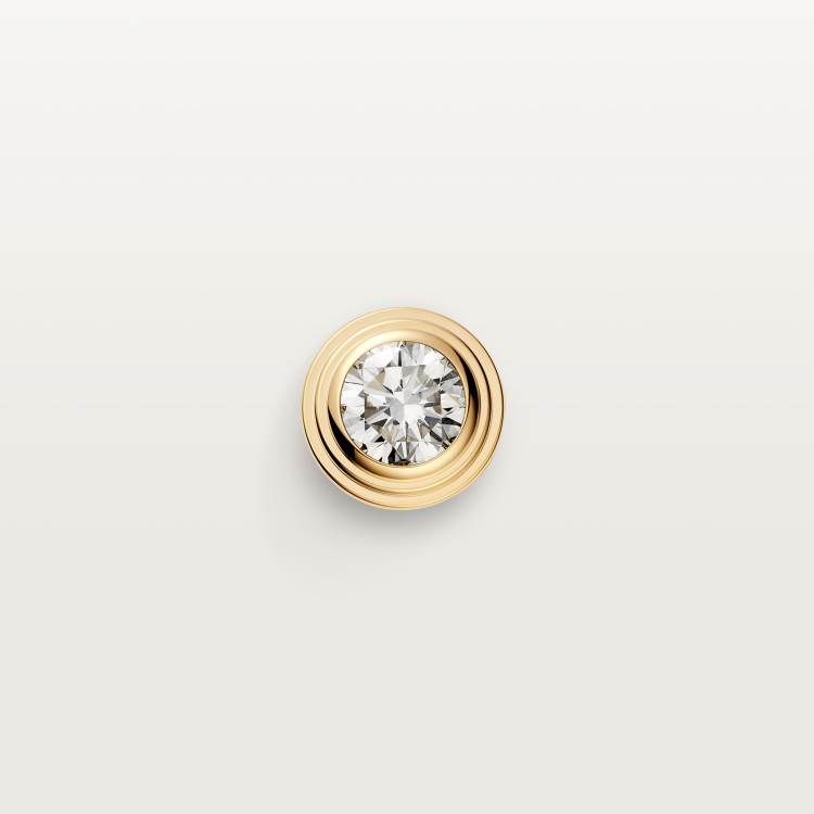 Cartier d'Amour耳钉，镶嵌2颗圆形明亮式切割钻石，小号款 18K黄金