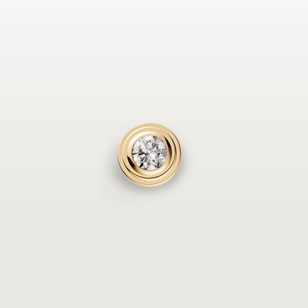Cartier d'Amour耳钉，镶嵌2颗圆形明亮式切割钻石，迷你款 18K黄金