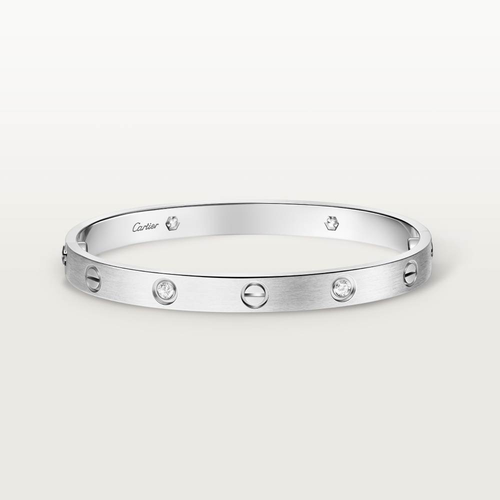 LOVE手镯，经典款，拉丝饰面  18K白金