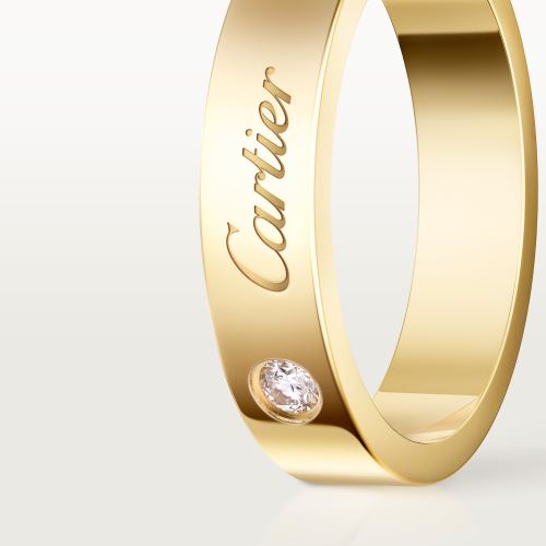 C de Cartier戒指，宽4毫米，镶嵌1颗钻石