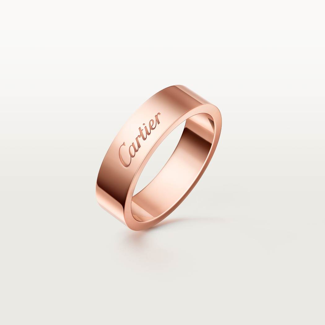 C de Cartier戒指，宽5毫米 18K玫瑰金
