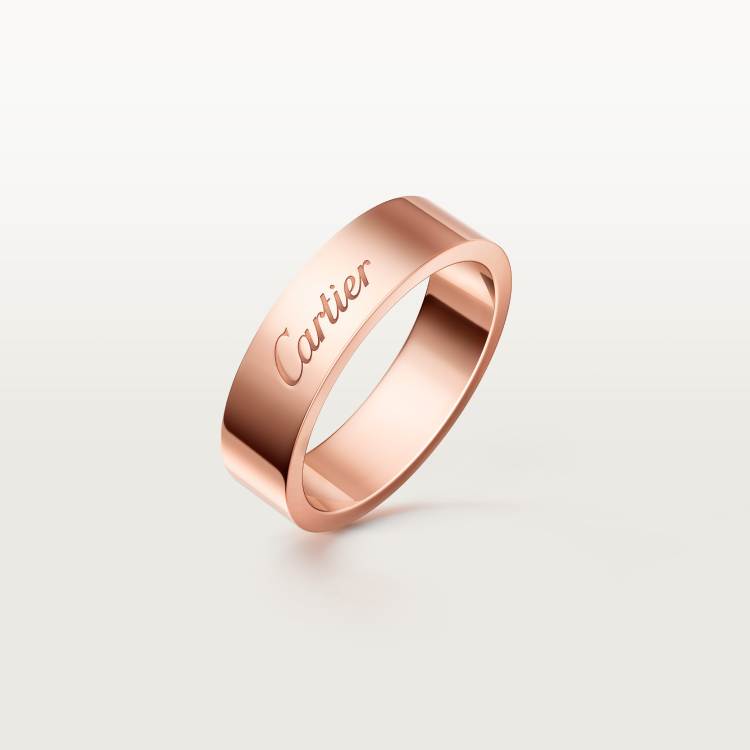 C de Cartier戒指，宽5毫米 18K玫瑰金