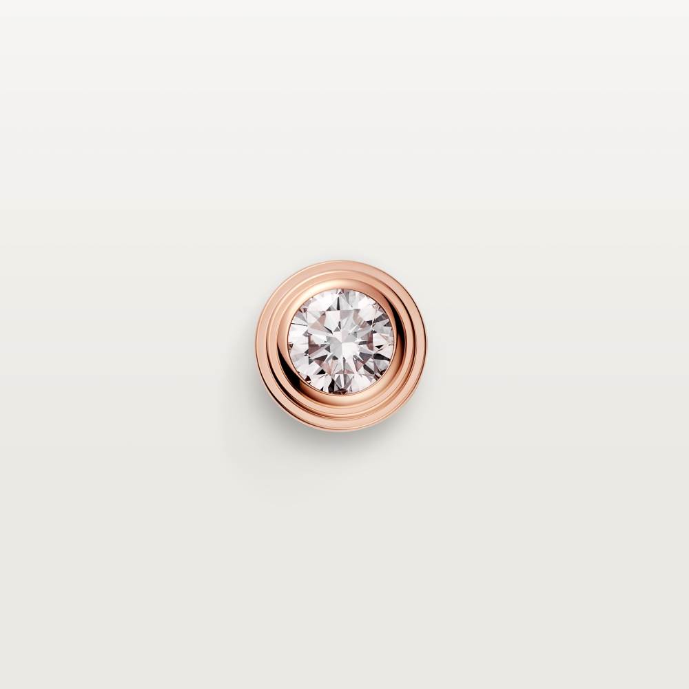 Cartier d'Amour耳钉，镶嵌2颗圆形明亮式切割钻石，小号款 18K玫瑰金