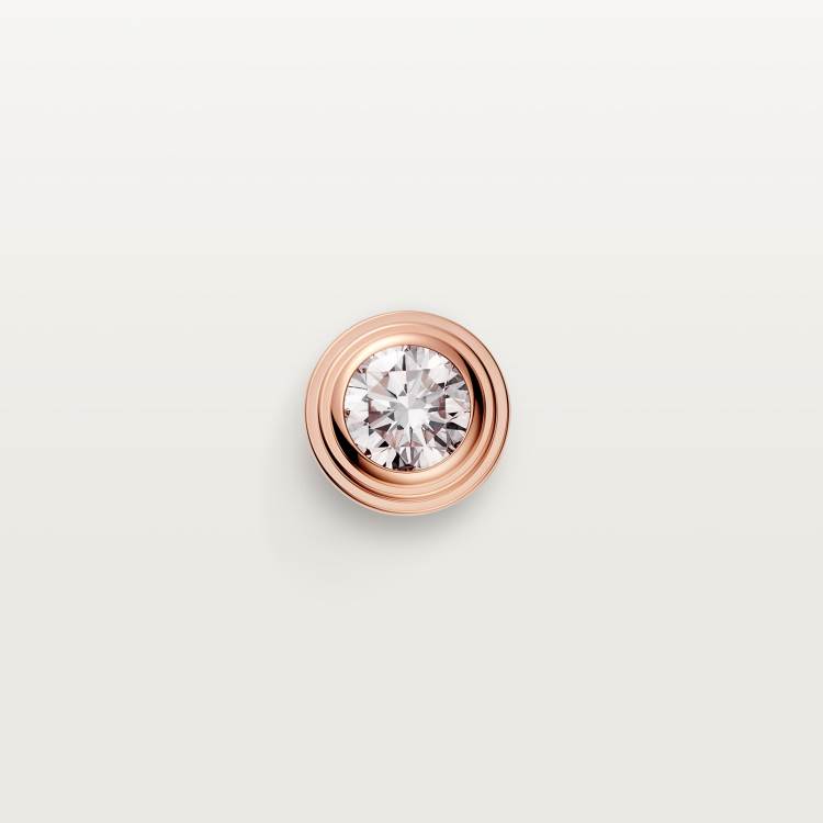 Cartier d'Amour耳钉，镶嵌2颗圆形明亮式切割钻石，小号款 18K玫瑰金