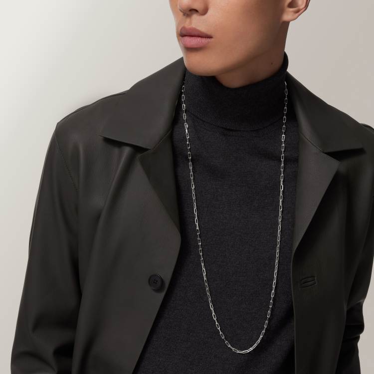 Santos de Cartier链式长项链，小号款 18K白金