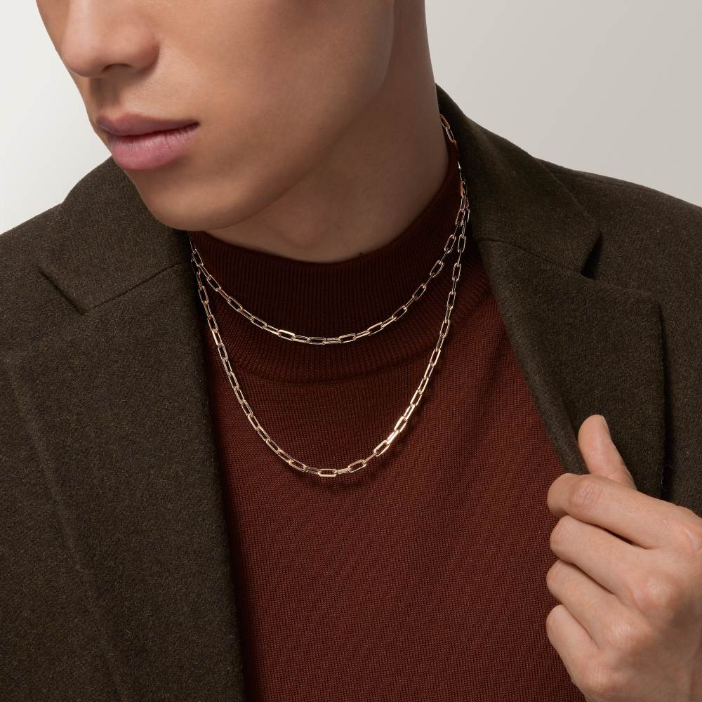 Santos de Cartier链式长项链，小号款 18K黄金