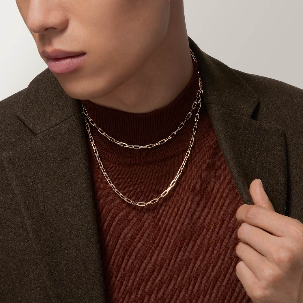 Santos de Cartier链式长项链，小号款 18K黄金