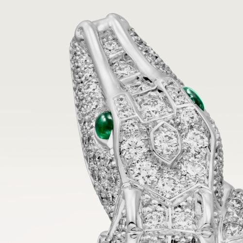 卡地亚动物与植物系列耳环，铺镶钻石