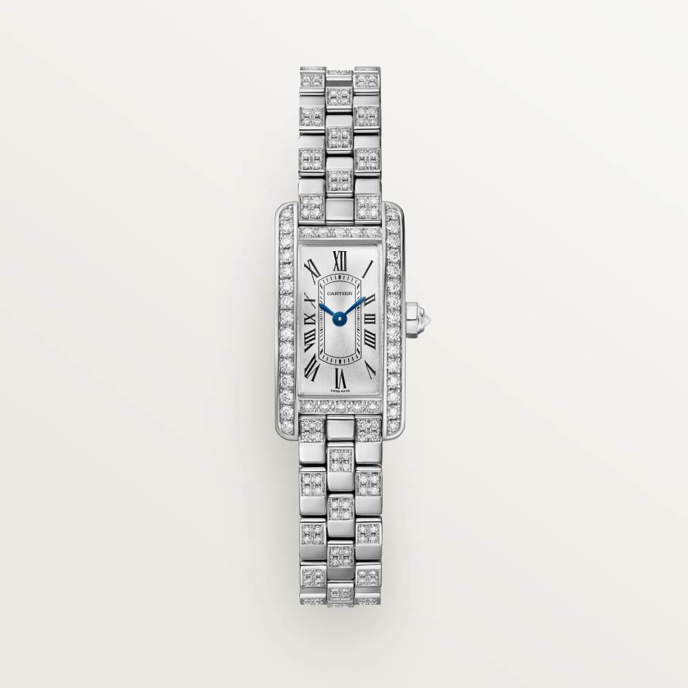 Tank Américaine腕表  18K镀铑白金 石英