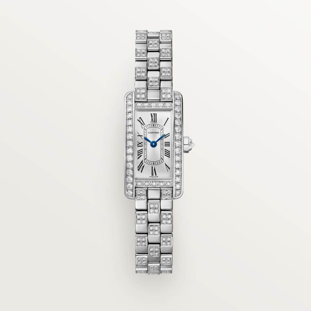 Tank Américaine腕表  18K镀铑白金 石英