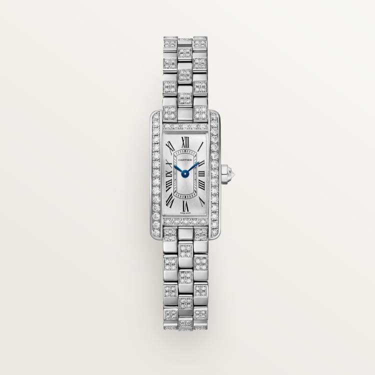 Tank Américaine腕表  18K镀铑白金 石英