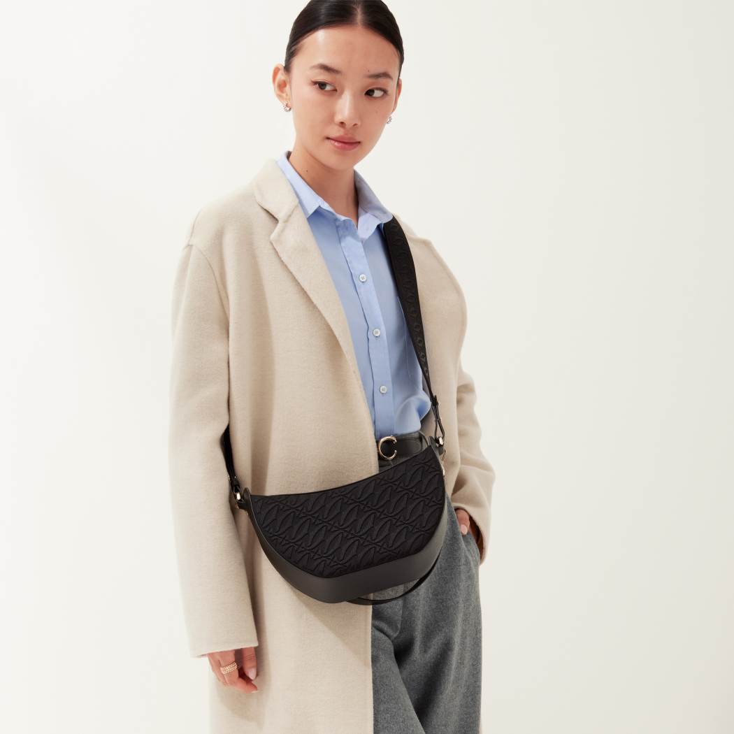 C de Cartier系列Hobo手袋 黑色 小牛皮