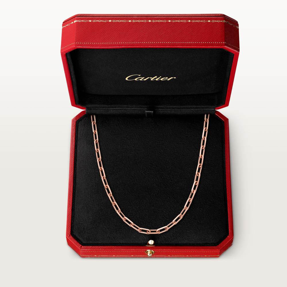 Santos de Cartier链式项链，中号款 18K玫瑰金