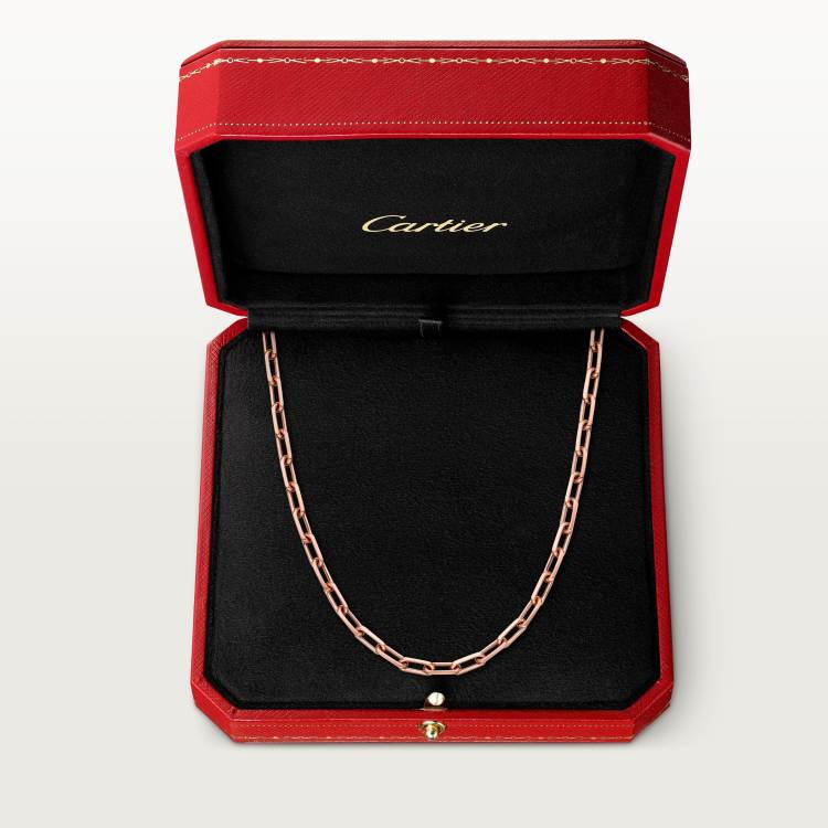 Santos de Cartier链式项链，中号款 18K玫瑰金