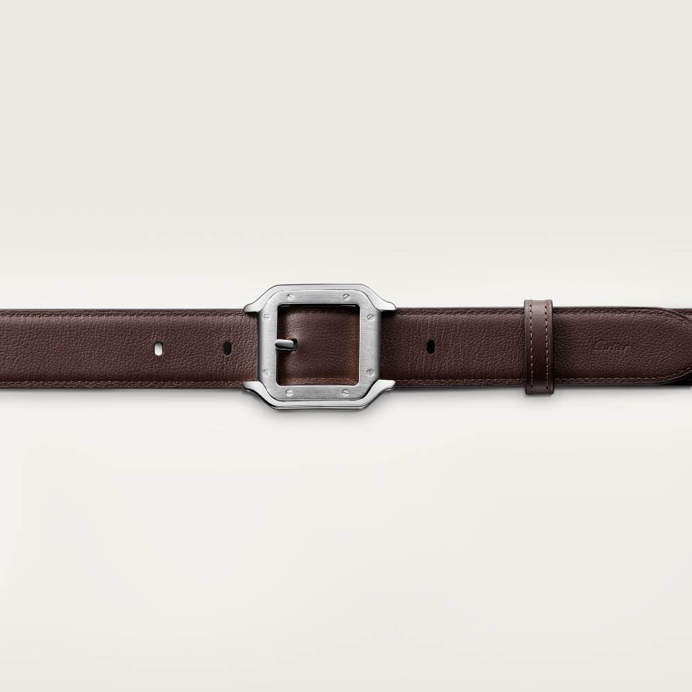 Santos de Cartier皮带 黑色和棕色 牛皮