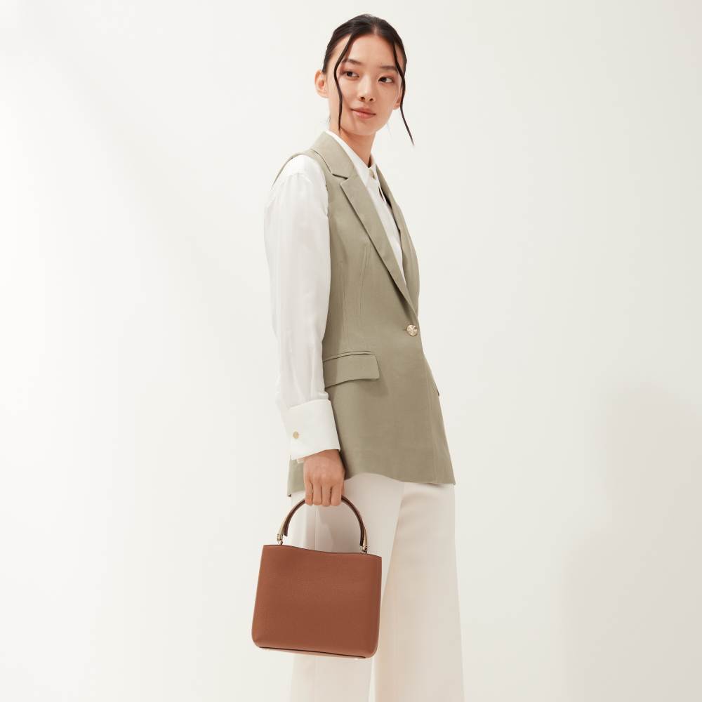 Panthère Double系列小号款手袋 淡褐色 小牛皮