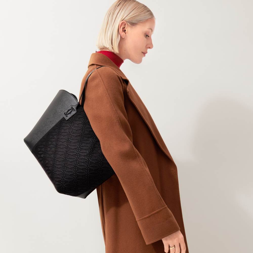 C de Cartier系列托特手袋 黑色 小牛皮