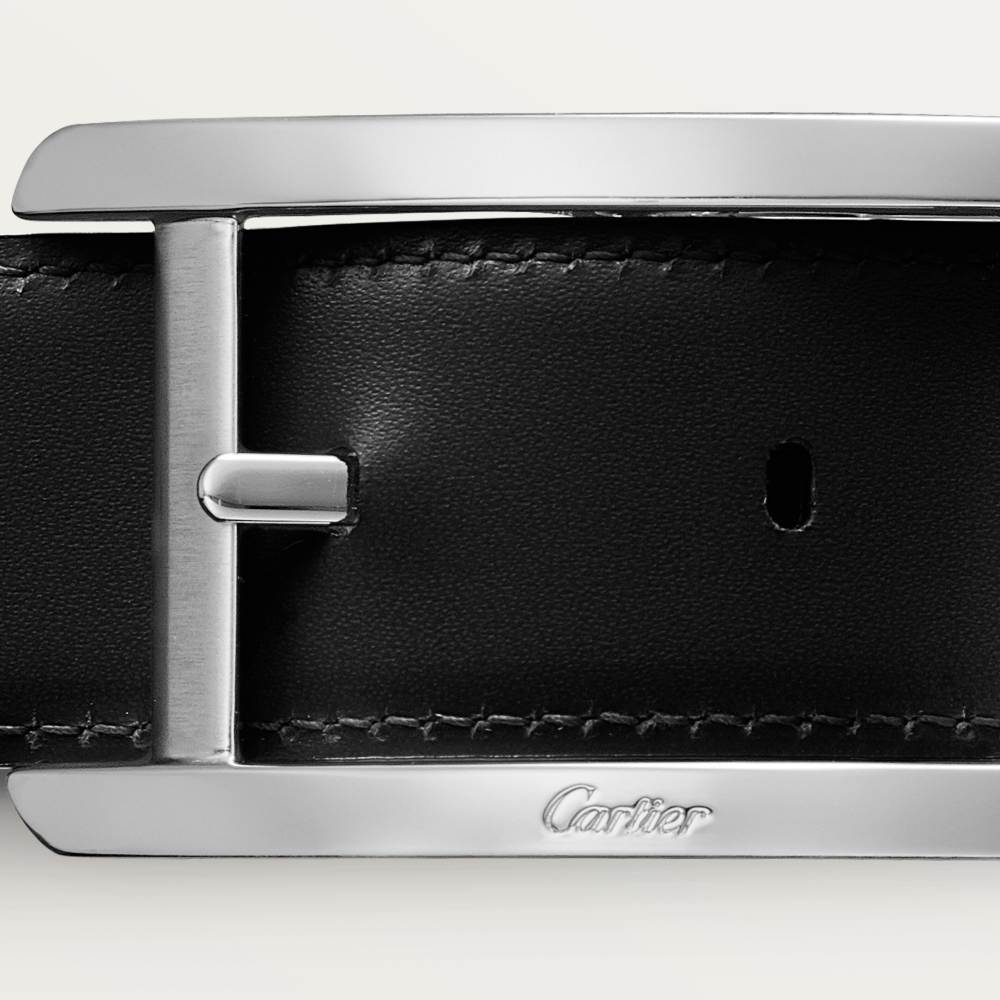 Tank de Cartier系列皮带 黑色和棕色 牛皮