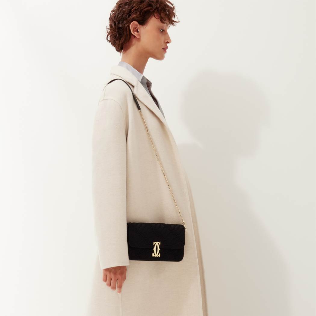 C de Cartier系列迷你款手袋 黑色 刺绣