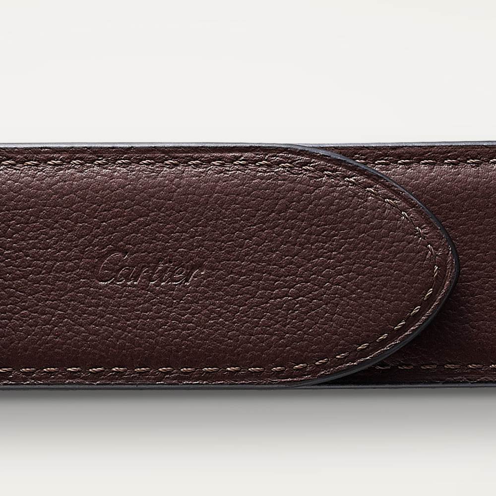 Santos de Cartier皮带 黑色和棕色 牛皮