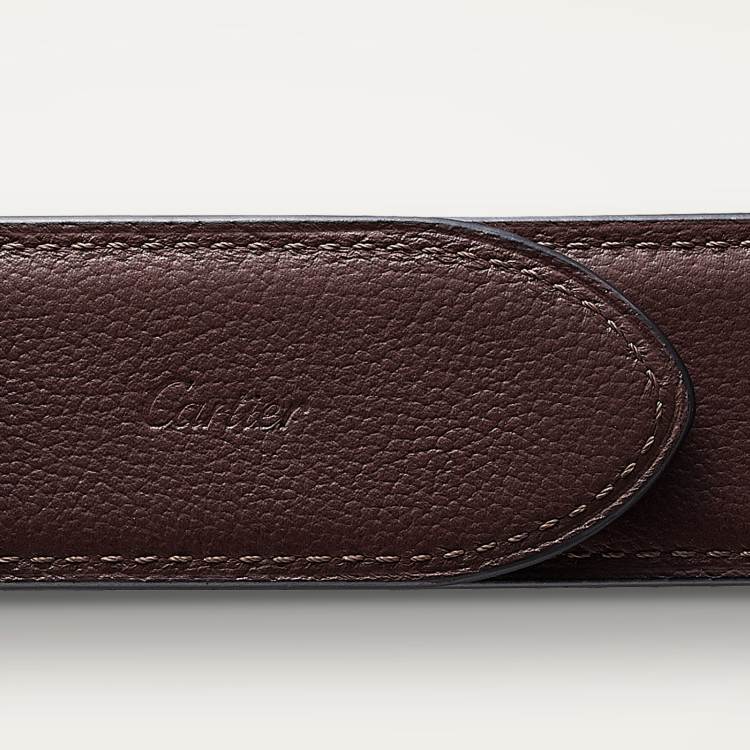 Santos de Cartier皮带 黑色和棕色 牛皮