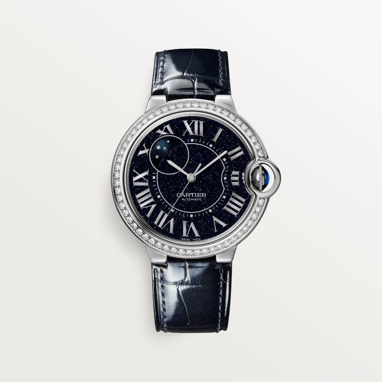 Ballon Bleu de Cartier卡地亚蓝气球腕表 36毫米 18K镀铑白金 自动上链