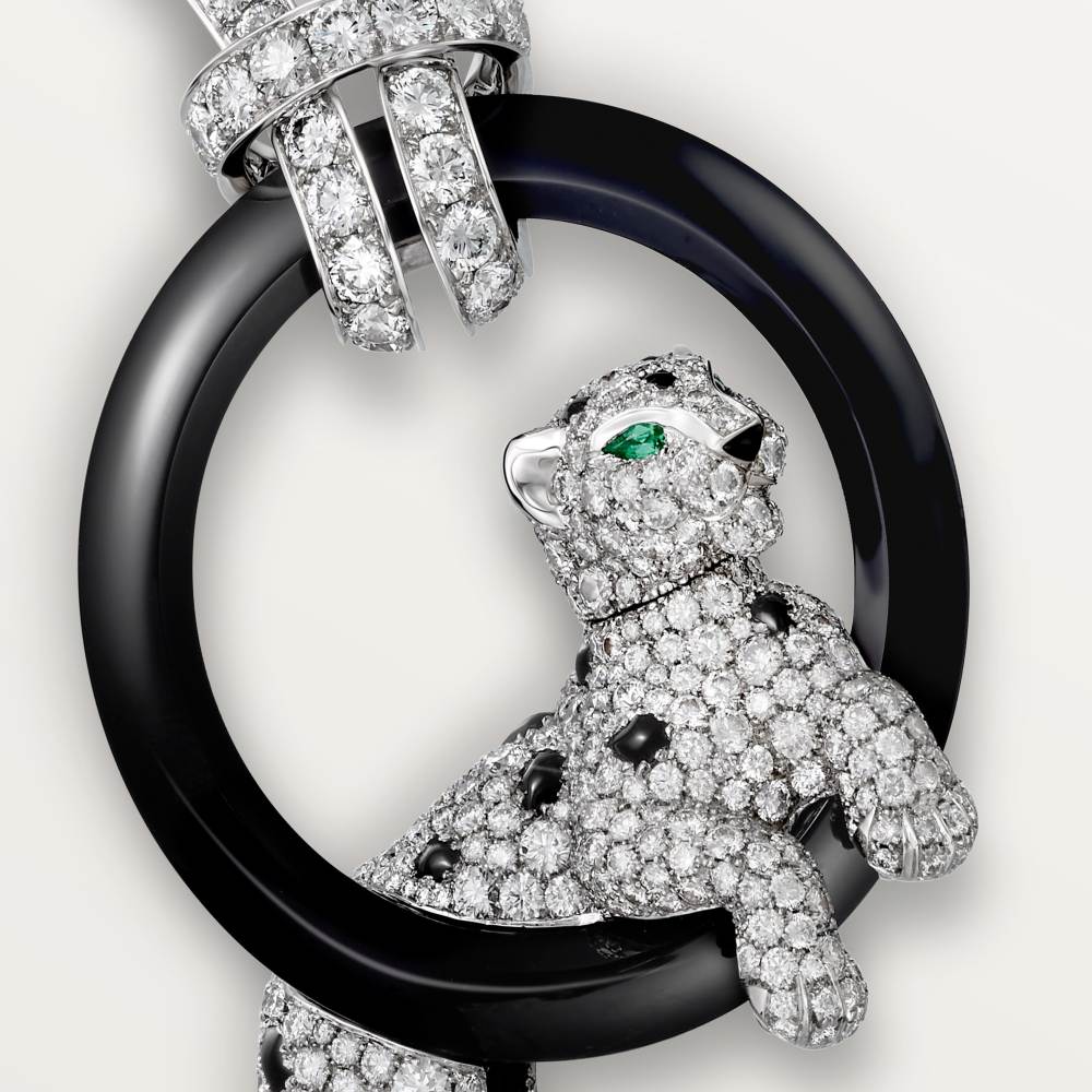 Panthère de Cartier卡地亚猎豹项链，铺镶钻石 18K白金