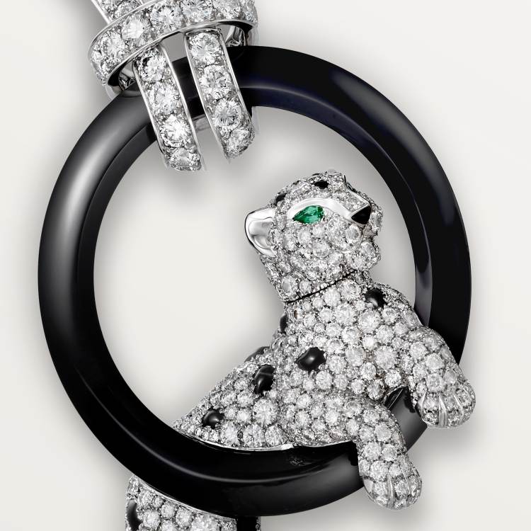 Panthère de Cartier卡地亚猎豹项链，铺镶钻石 18K白金