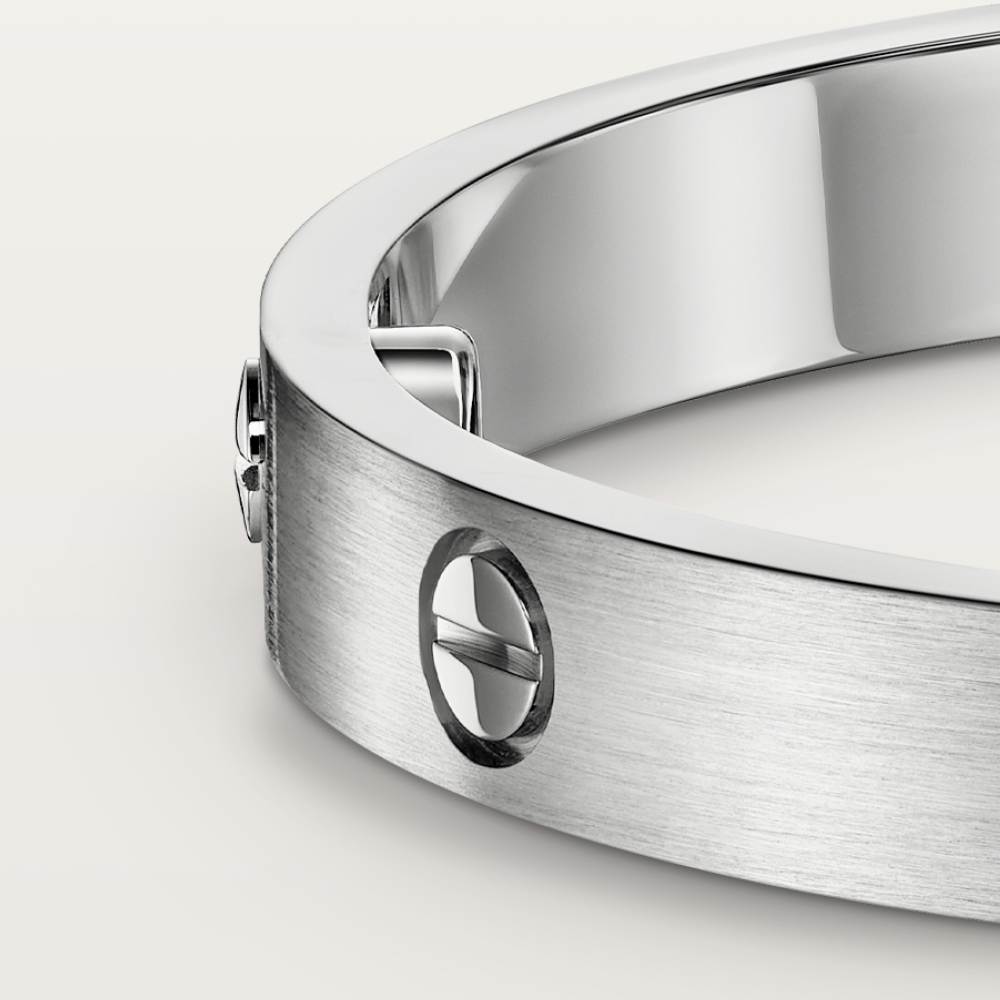 LOVE手镯,经典款,拉丝饰面  18K白金