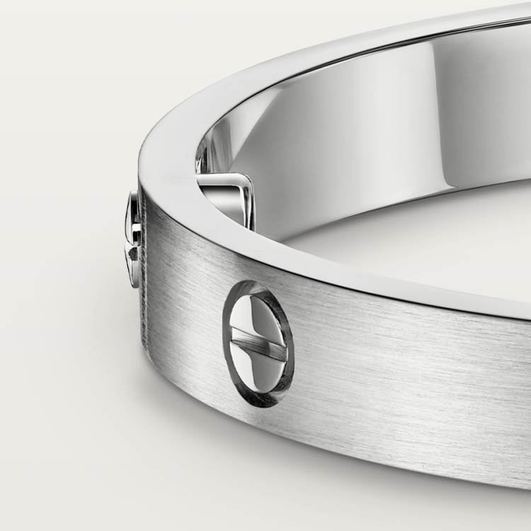 LOVE手镯,经典款,拉丝饰面  18K白金