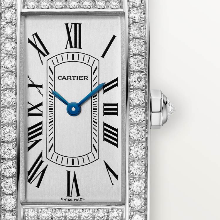 Tank Américaine腕表  18K镀铑白金 石英