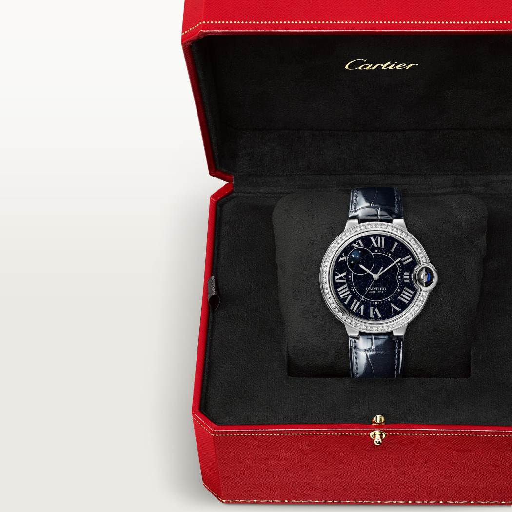 Ballon Bleu de Cartier卡地亚蓝气球腕表 36毫米 18K镀铑白金 自动上链