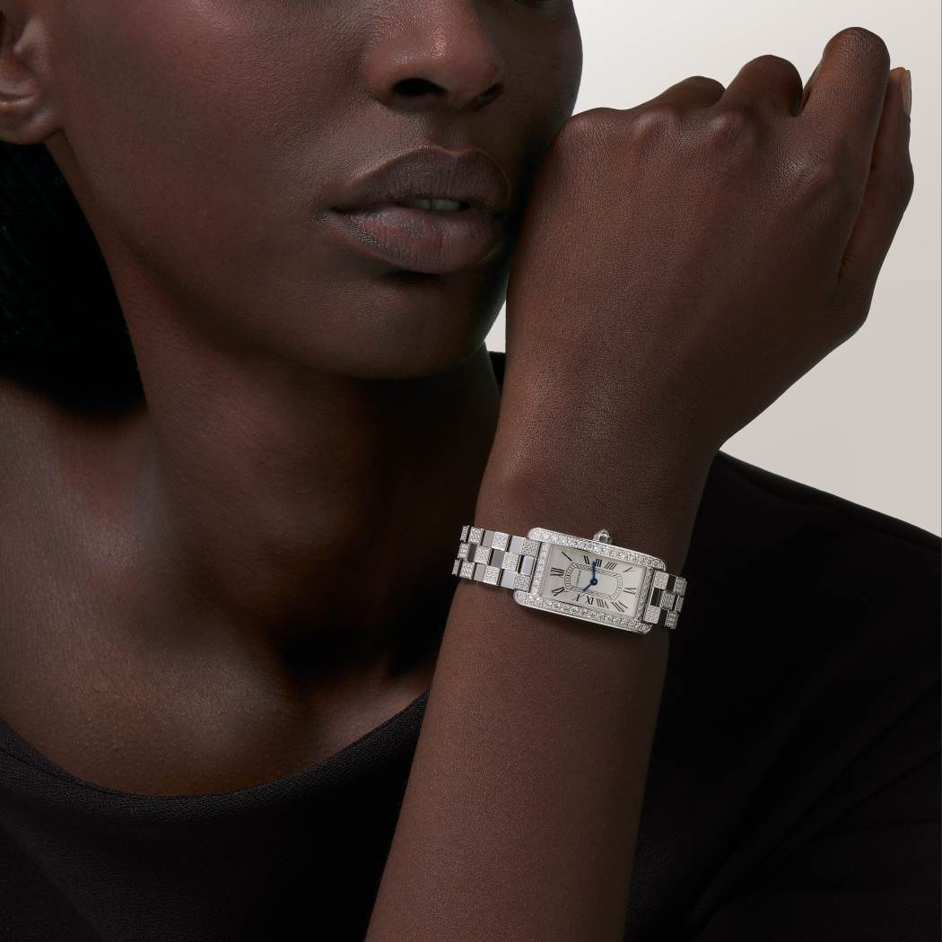 Tank Américaine腕表  18K镀铑白金 石英