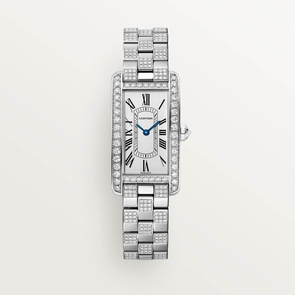 Tank Américaine腕表  18K镀铑白金 石英