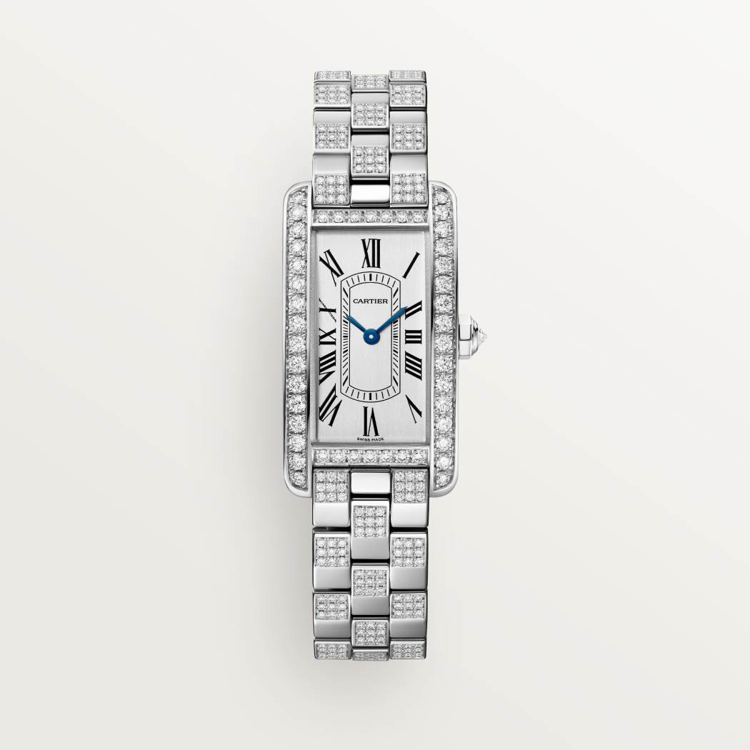 Tank Américaine腕表  18K镀铑白金 石英