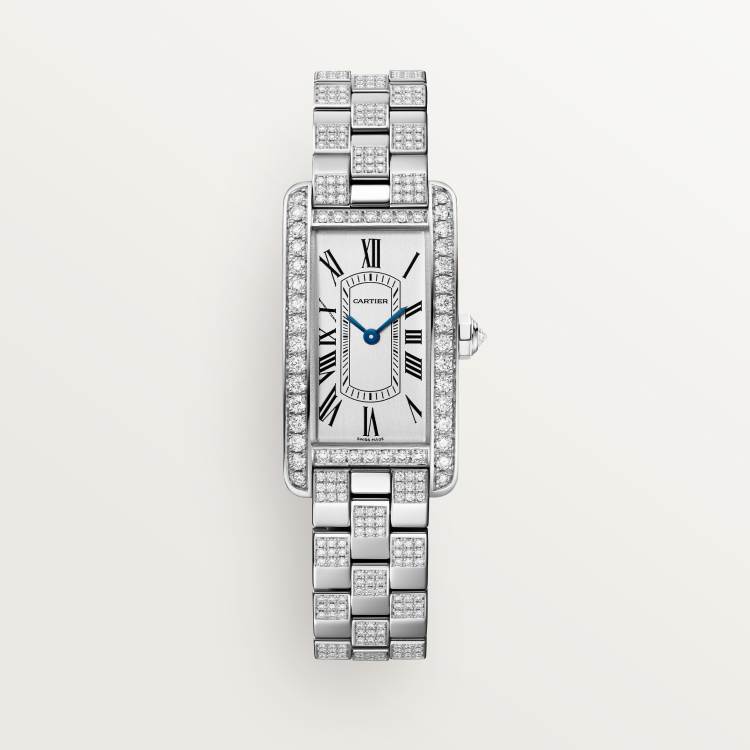 Tank Américaine腕表  18K镀铑白金 石英