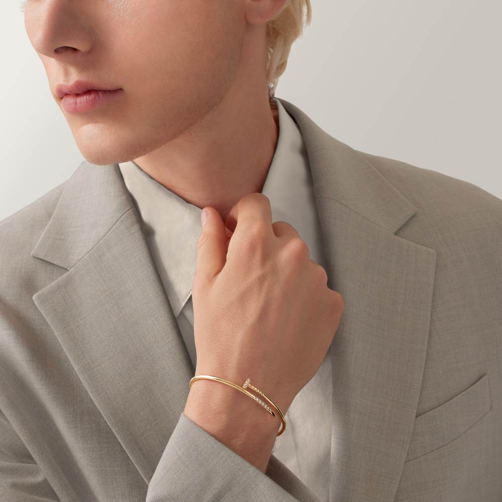 Juste un Clou手镯，小号款，倒置镶嵌钻石 18K黄金