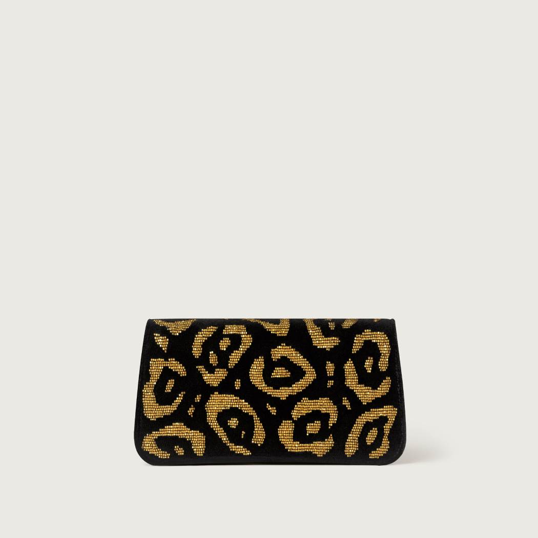 Panthère C de Cartier系列迷你款链条手袋 黑色 织物