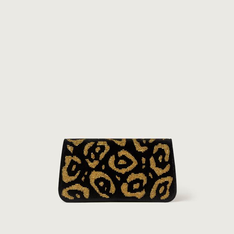 Panthère C de Cartier系列迷你款链条手袋 黑色 织物