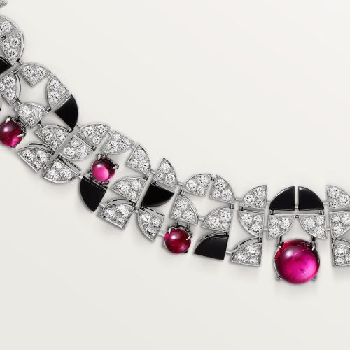 Beautés du Monde项链，红碧玺，铺镶钻石 