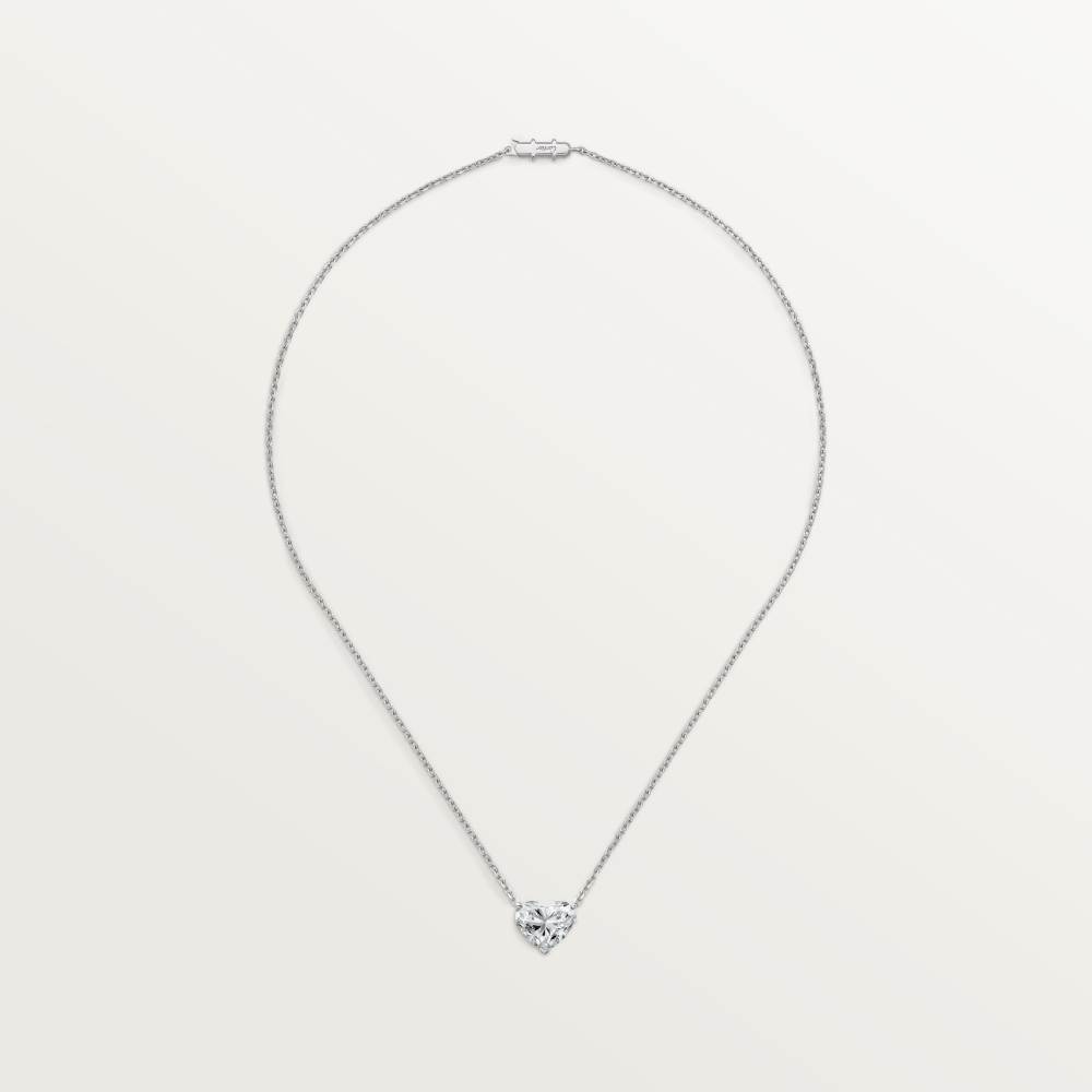 1895吊坠项链，镶嵌心形切割钻石 18K白金