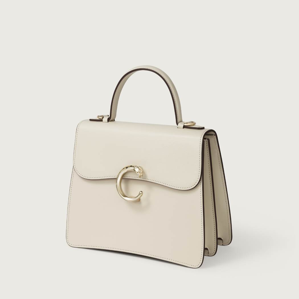 Panthère C系列小号款手袋 盐白色 小牛皮